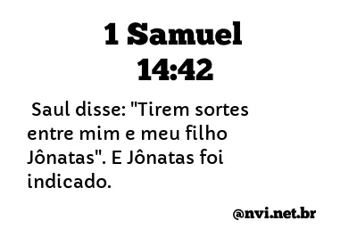 1 SAMUEL 14:42 NVI NOVA VERSÃO INTERNACIONAL