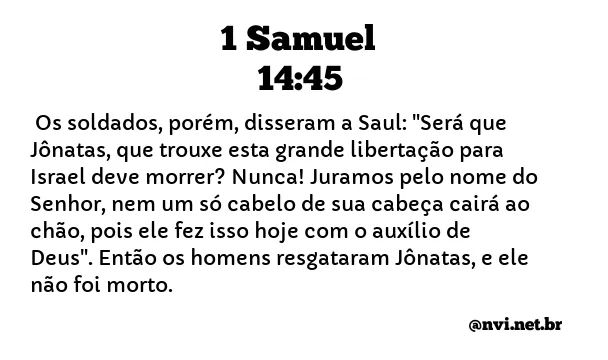 1 SAMUEL 14:45 NVI NOVA VERSÃO INTERNACIONAL