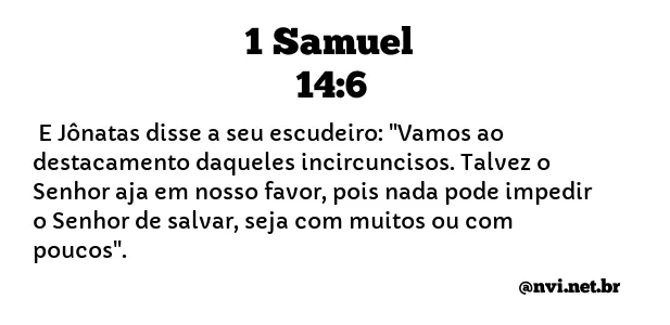 1 SAMUEL 14:6 NVI NOVA VERSÃO INTERNACIONAL