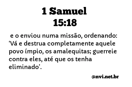 1 SAMUEL 15:18 NVI NOVA VERSÃO INTERNACIONAL