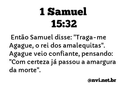 1 SAMUEL 15:32 NVI NOVA VERSÃO INTERNACIONAL