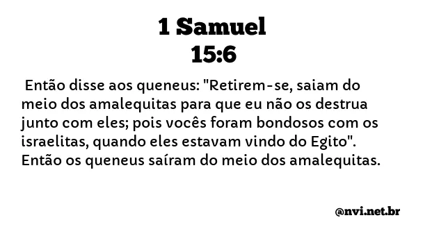 1 SAMUEL 15:6 NVI NOVA VERSÃO INTERNACIONAL