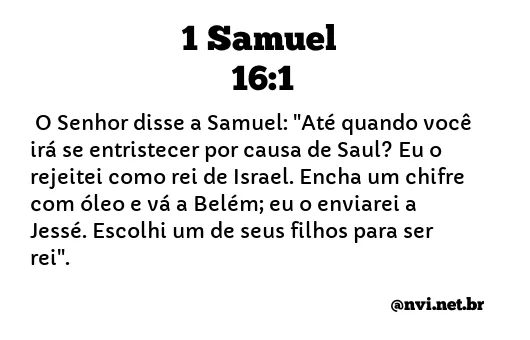 1 SAMUEL 16:1 NVI NOVA VERSÃO INTERNACIONAL