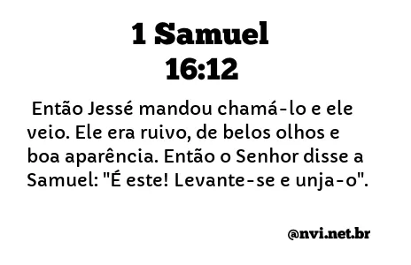 1 SAMUEL 16:12 NVI NOVA VERSÃO INTERNACIONAL