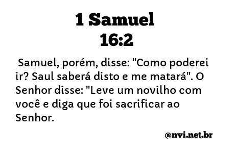 1 SAMUEL 16:2 NVI NOVA VERSÃO INTERNACIONAL