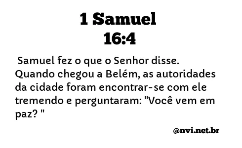 1 SAMUEL 16:4 NVI NOVA VERSÃO INTERNACIONAL