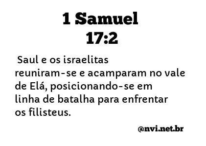 1 SAMUEL 17:2 NVI NOVA VERSÃO INTERNACIONAL