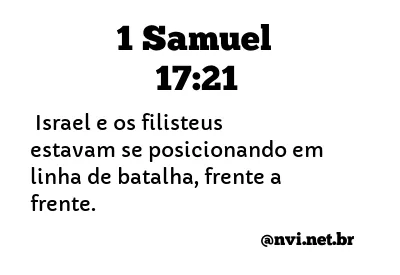 1 SAMUEL 17:21 NVI NOVA VERSÃO INTERNACIONAL