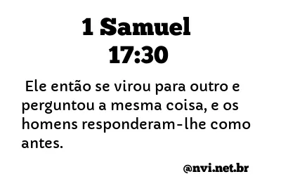 1 SAMUEL 17:30 NVI NOVA VERSÃO INTERNACIONAL