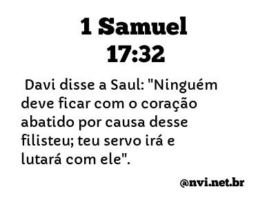 1 SAMUEL 17:32 NVI NOVA VERSÃO INTERNACIONAL