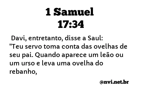 1 SAMUEL 17:34 NVI NOVA VERSÃO INTERNACIONAL