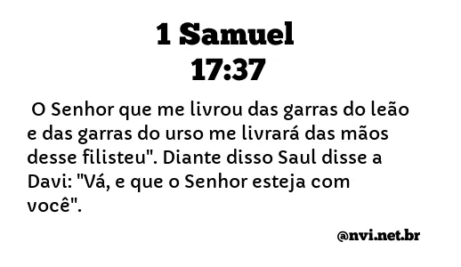 1 SAMUEL 17:37 NVI NOVA VERSÃO INTERNACIONAL