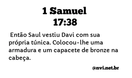 1 SAMUEL 17:38 NVI NOVA VERSÃO INTERNACIONAL
