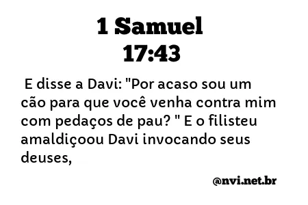 1 SAMUEL 17:43 NVI NOVA VERSÃO INTERNACIONAL