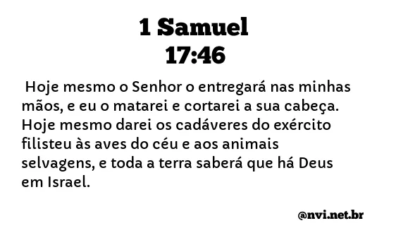 1 SAMUEL 17:46 NVI NOVA VERSÃO INTERNACIONAL