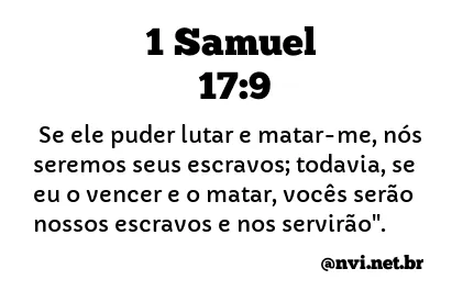 1 SAMUEL 17:9 NVI NOVA VERSÃO INTERNACIONAL