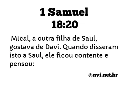 1 SAMUEL 18:20 NVI NOVA VERSÃO INTERNACIONAL