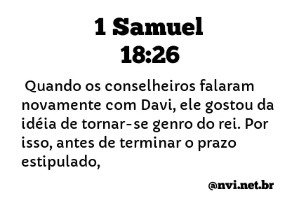 1 SAMUEL 18:26 NVI NOVA VERSÃO INTERNACIONAL