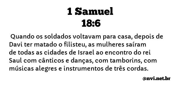 1 SAMUEL 18:6 NVI NOVA VERSÃO INTERNACIONAL