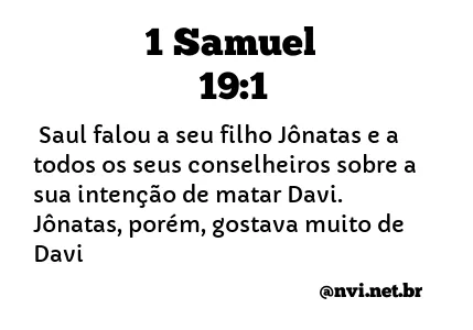 1 SAMUEL 19:1 NVI NOVA VERSÃO INTERNACIONAL