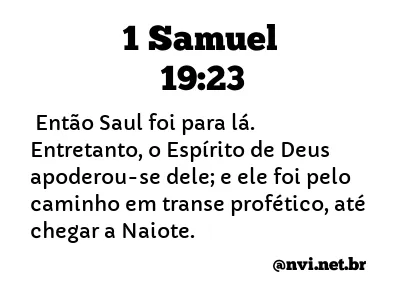1 SAMUEL 19:23 NVI NOVA VERSÃO INTERNACIONAL