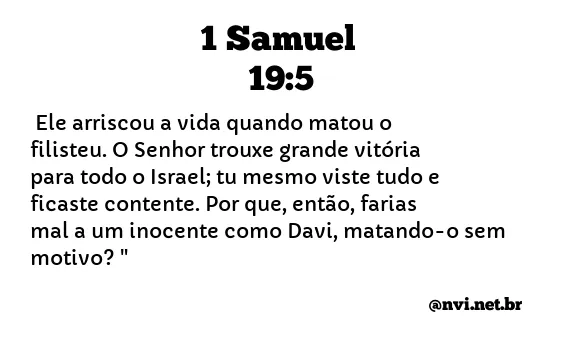 1 SAMUEL 19:5 NVI NOVA VERSÃO INTERNACIONAL