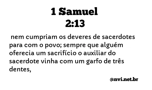 1 SAMUEL 2:13 NVI NOVA VERSÃO INTERNACIONAL