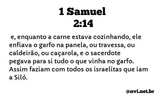 1 SAMUEL 2:14 NVI NOVA VERSÃO INTERNACIONAL