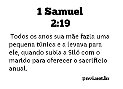 1 SAMUEL 2:19 NVI NOVA VERSÃO INTERNACIONAL