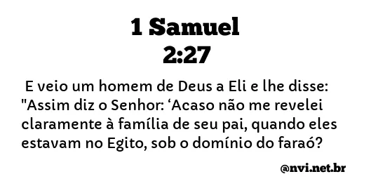 1 SAMUEL 2:27 NVI NOVA VERSÃO INTERNACIONAL