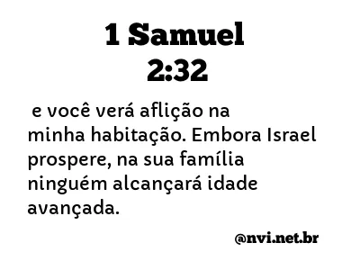 1 SAMUEL 2:32 NVI NOVA VERSÃO INTERNACIONAL