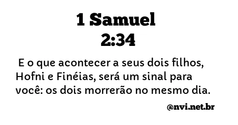 1 SAMUEL 2:34 NVI NOVA VERSÃO INTERNACIONAL