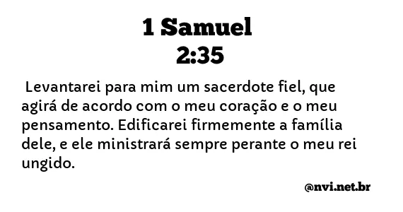 1 SAMUEL 2:35 NVI NOVA VERSÃO INTERNACIONAL