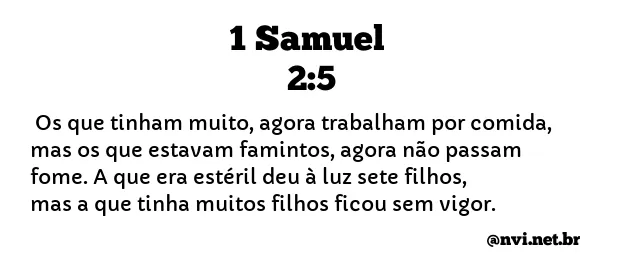 1 SAMUEL 2:5 NVI NOVA VERSÃO INTERNACIONAL