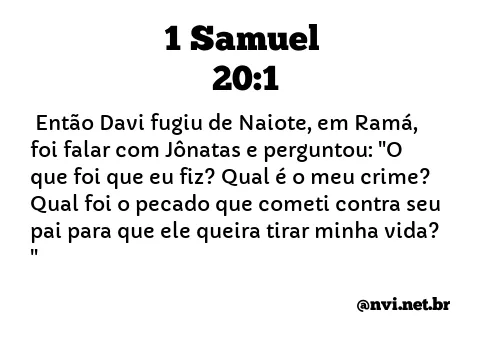 1 SAMUEL 20:1 NVI NOVA VERSÃO INTERNACIONAL