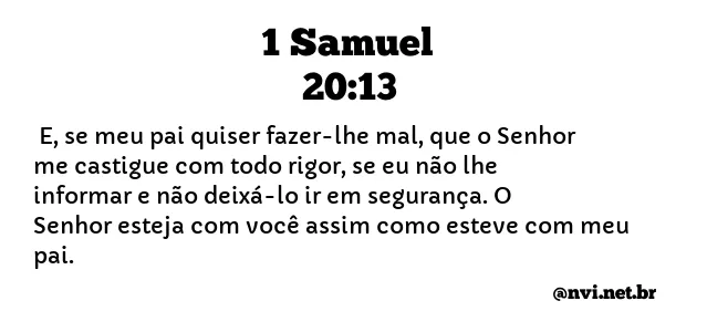 1 SAMUEL 20:13 NVI NOVA VERSÃO INTERNACIONAL