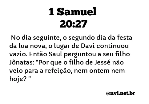 1 SAMUEL 20:27 NVI NOVA VERSÃO INTERNACIONAL