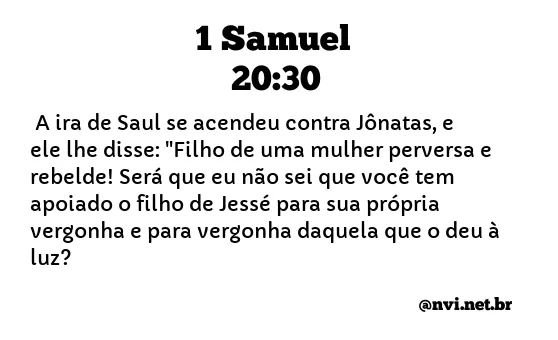 1 SAMUEL 20:30 NVI NOVA VERSÃO INTERNACIONAL