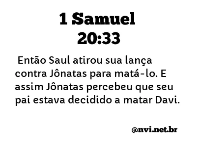 1 SAMUEL 20:33 NVI NOVA VERSÃO INTERNACIONAL