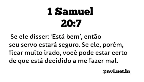 1 SAMUEL 20:7 NVI NOVA VERSÃO INTERNACIONAL