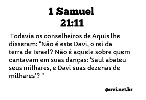 1 SAMUEL 21:11 NVI NOVA VERSÃO INTERNACIONAL