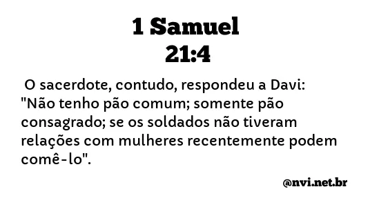 1 SAMUEL 21:4 NVI NOVA VERSÃO INTERNACIONAL