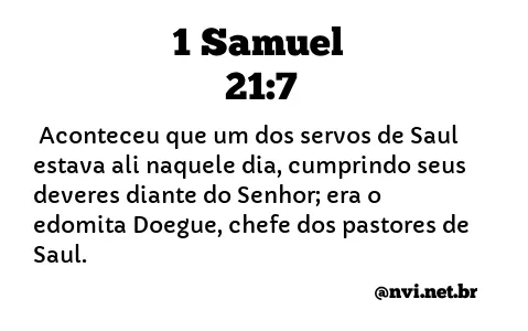 1 SAMUEL 21:7 NVI NOVA VERSÃO INTERNACIONAL