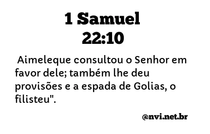 1 SAMUEL 22:10 NVI NOVA VERSÃO INTERNACIONAL