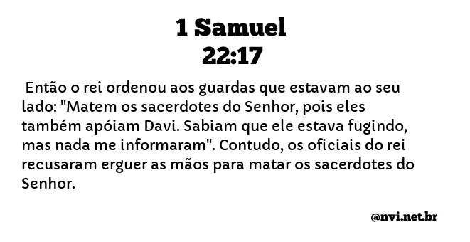 1 SAMUEL 22:17 NVI NOVA VERSÃO INTERNACIONAL