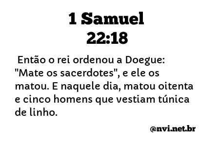 1 SAMUEL 22:18 NVI NOVA VERSÃO INTERNACIONAL