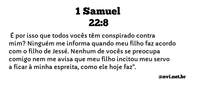 1 SAMUEL 22:8 NVI NOVA VERSÃO INTERNACIONAL