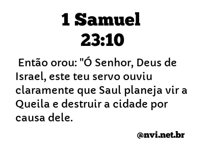 1 SAMUEL 23:10 NVI NOVA VERSÃO INTERNACIONAL