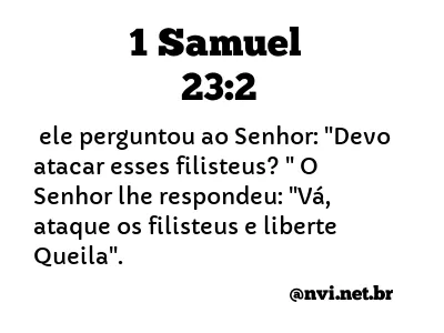 1 SAMUEL 23:2 NVI NOVA VERSÃO INTERNACIONAL