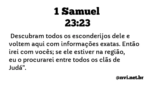 1 SAMUEL 23:23 NVI NOVA VERSÃO INTERNACIONAL